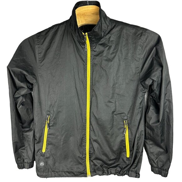 Stormtech Jacket Men's M Black Yellow Performance Apparel Windbreaker Strapped - Picture 1 of 16